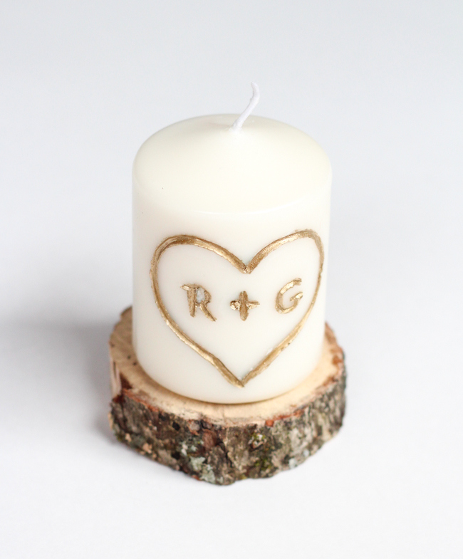 Candle carved with initials.jpg