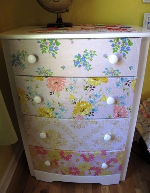 Mod podge dresser from vintage sheets.jpg