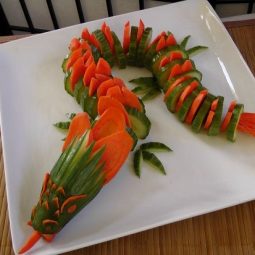 Getting creative with fruits and vegetables cucumber and carrot dragon momooze.com picturesque playground for moms.jpg