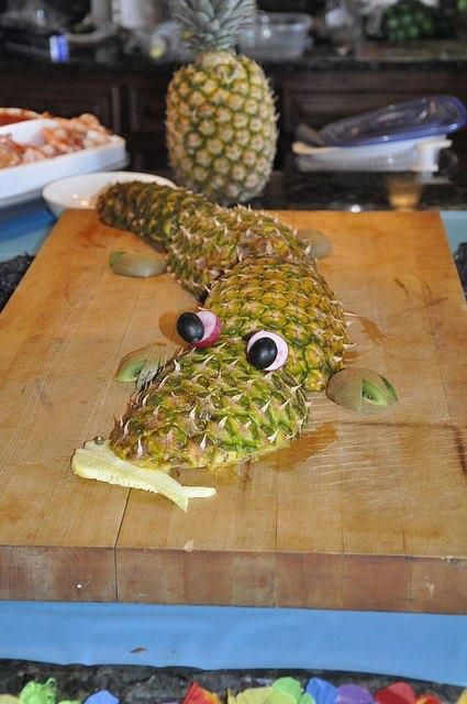 Getting creative with fruits and vegetables pineapple crocodile momooze.com picturesque playground for moms.jpg